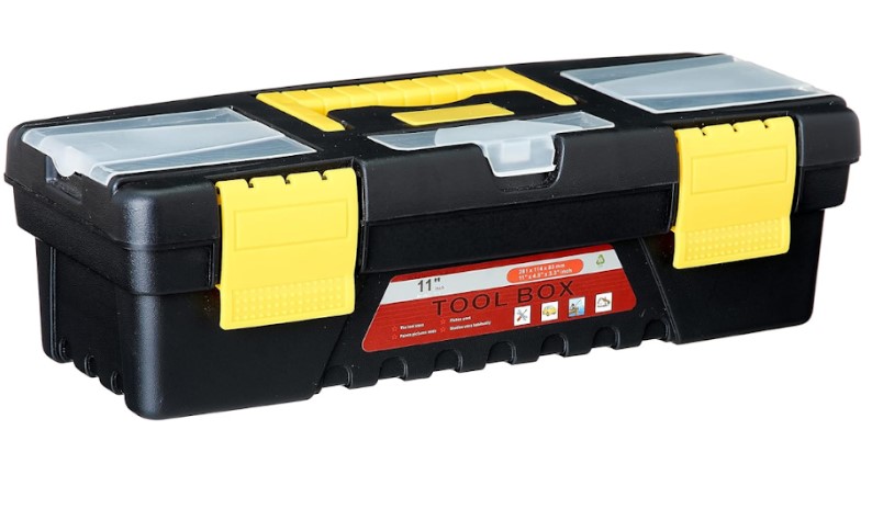 11" Toolbox – Compact Aluminum Tool Case 11 Inch, Double Lock, Foam Insert Protection | Portable for Drills, Pliers & Accessories | UAE Electrician & DIY Pro Carry Case 